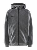 Core Soul Full Zip Hood Jr, FARGE: Dk Grey Melange, STØRRELSE: 134/140