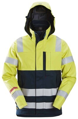 ProtecWork, Flammehemmende vanntett skalljakke, High-Vis Klasse 3, FARGE: 6695 - High Visibility Yellow - Navy (1), STØRRELSE: KL3 3XL