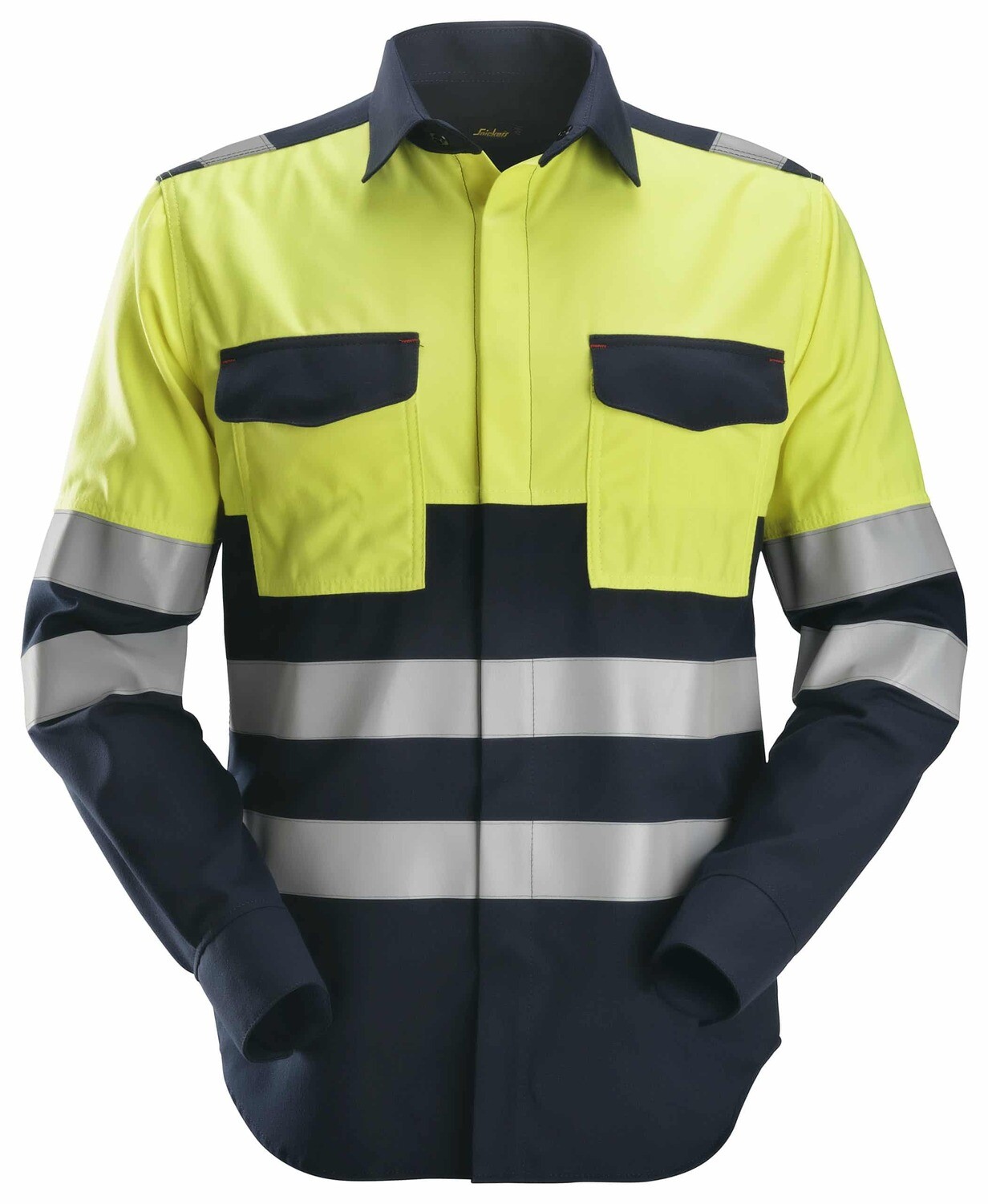 ProtecWork, Flammehemmende Sveiseskjorte, Klasse 1, FARGE: 9566 - Navy - High Visibility Yellow (1), STØRRELSE: STR: 4XL