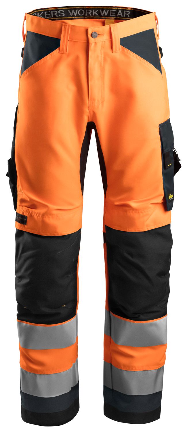 High-Vis Arbeidsbukse+, Klasse 2, FARGE: 5558 - High Visibility Orange\Steel Grey, STØRRELSE: STR: 44