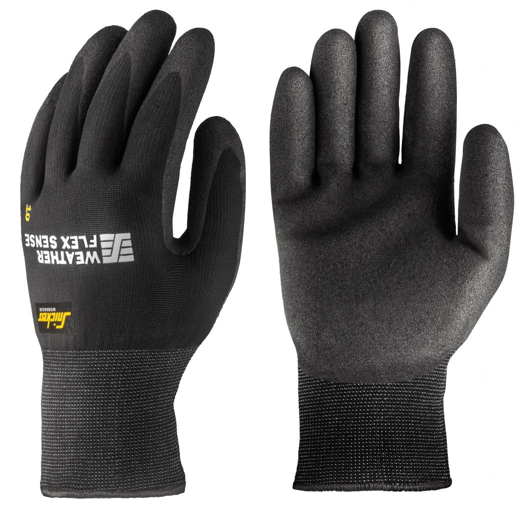 9319 Arbeidshansker Weather Flex Sense, FARGE: 0404 - Black, STØRRELSE: STR: 9