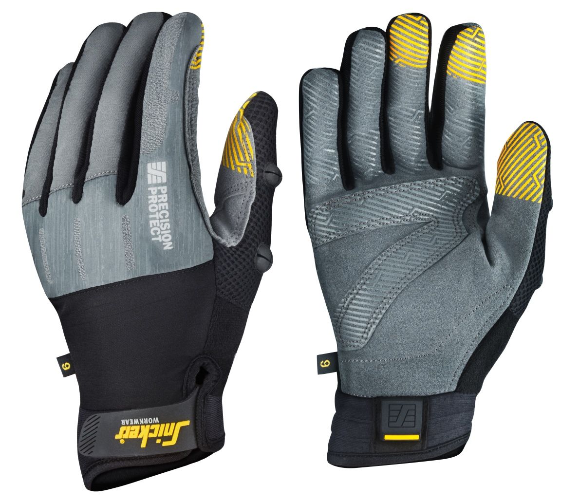 9574 Arbeidshansker Precision Protect, FARGE: 4804 - Stone Grey - Black (1), STØRRELSE: STR: 7