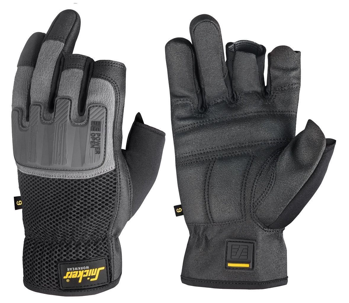 Arbeidshansker Power Open, FARGE: 0448 - Black\Stone Grey, STØRRELSE: STR: 7