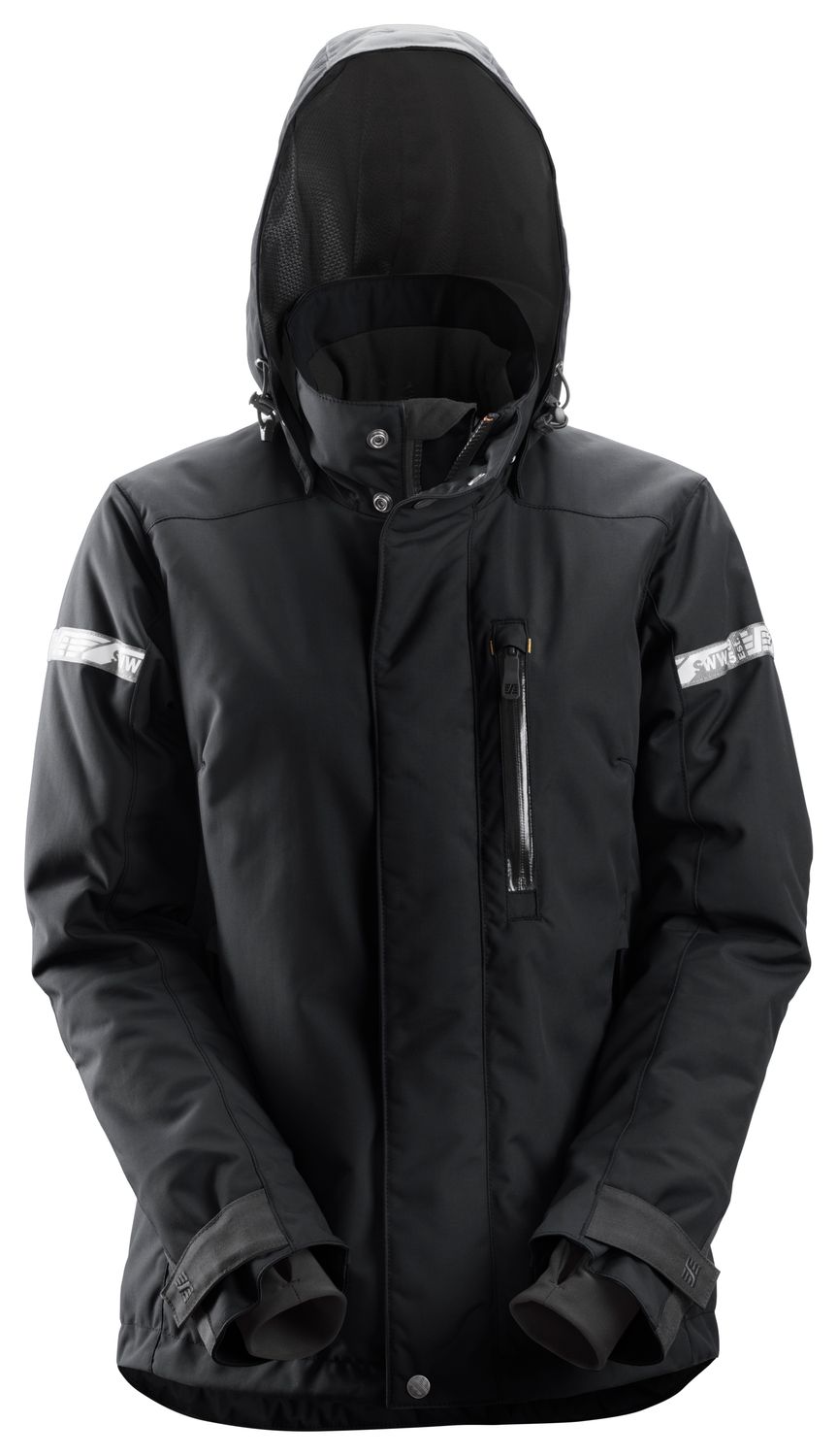 1127 AllroundWork, 37.5® Vanntett Vinterjakke for dame med hette, FARGE: 0404 - Black, STØRRELSE: STR: XS