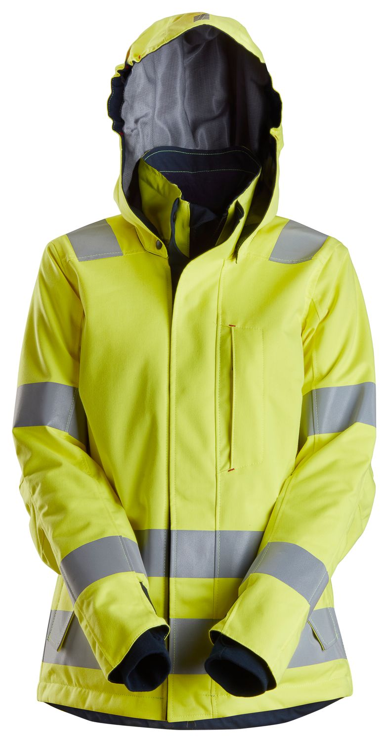 1167 ProtecWork, Flammehemmende Vinterjakke med hette for dame, Klasse 3, FARGE: 6695 - High Visibility Yellow\Navy, STØRRELSE: Str: XS gul/navy