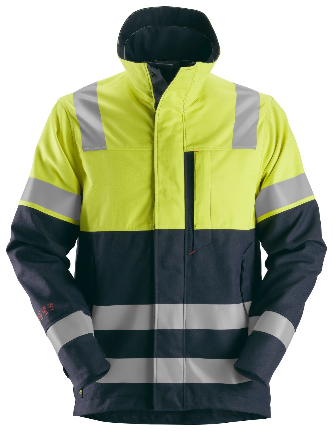 1560 ProtecWork, Flammehemmende Jakke, Klasse 1, FARGE: 9566 - Navy\High Visibility Yellow, STØRRELSE: STR: XS STANDARD