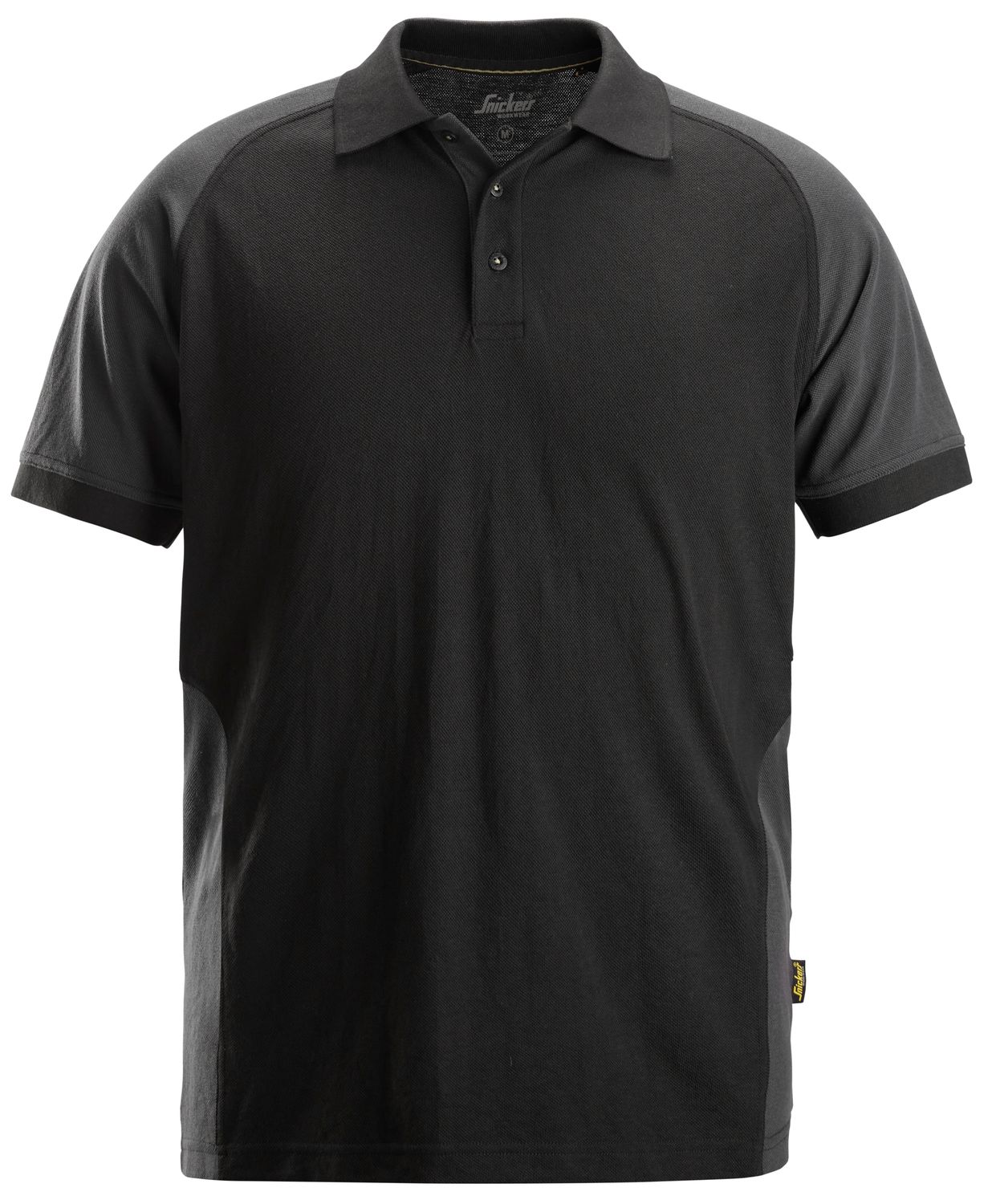2750 Tofarget poloskjorte, FARGE: 0458 - Black\Steel Grey, STØRRELSE: STR: XS