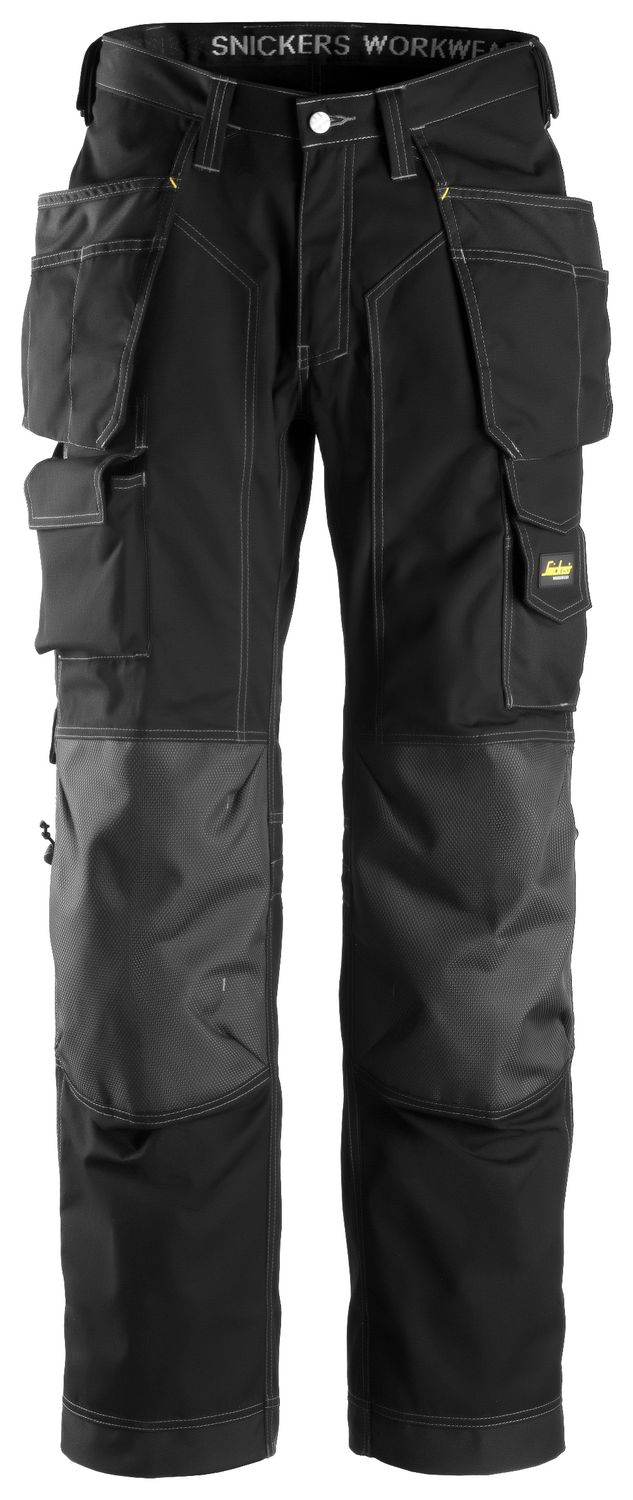 3223 Gulvleggerbukse med hylsterlommer, Ripstop, FARGE: 0404 - Black, STØRRELSE: STR: 42