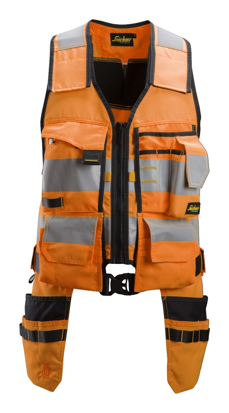 4230 High-Vis Verktøyvest, Klasse 1, FARGE: 5504 - High Visibility Orange\Black, STØRRELSE: STR: XS