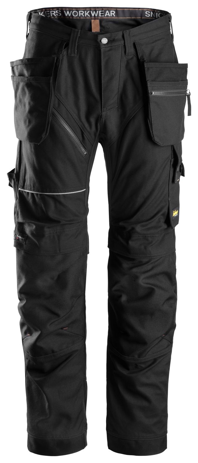 6215 RuffWork, Arbeidsbukse+ med hylsterlommer, FARGE: 0404 - Black, STØRRELSE: STR: 44