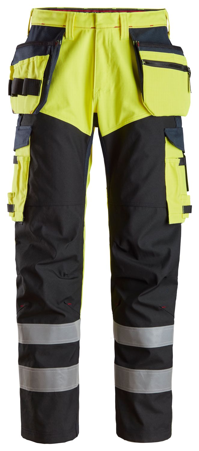 6265 ProtecWork, Flammehemmende Arbeidsbukse med hylsterlommer og legg- og lårforsterkning, Klasse 1, FARGE: 6695 - High Visibility Yellow\Navy, STØRRELSE: GUL/BLÅ KL1 44