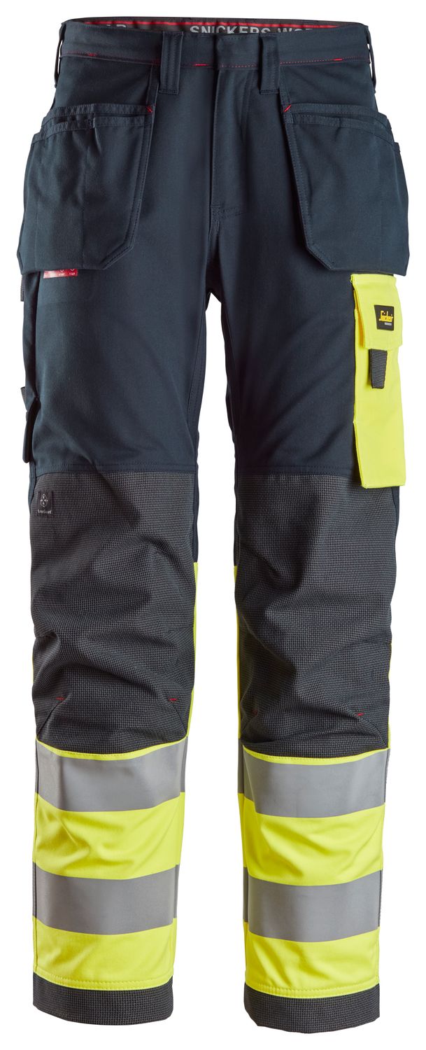 6276 ProtecWork, Flammehemmende Arbeidsbukse med hylsterlommer, Klasse 1, FARGE: 9566 - Navy\High Visibility Yellow, STØRRELSE: BLÅ/GUL KL1 44