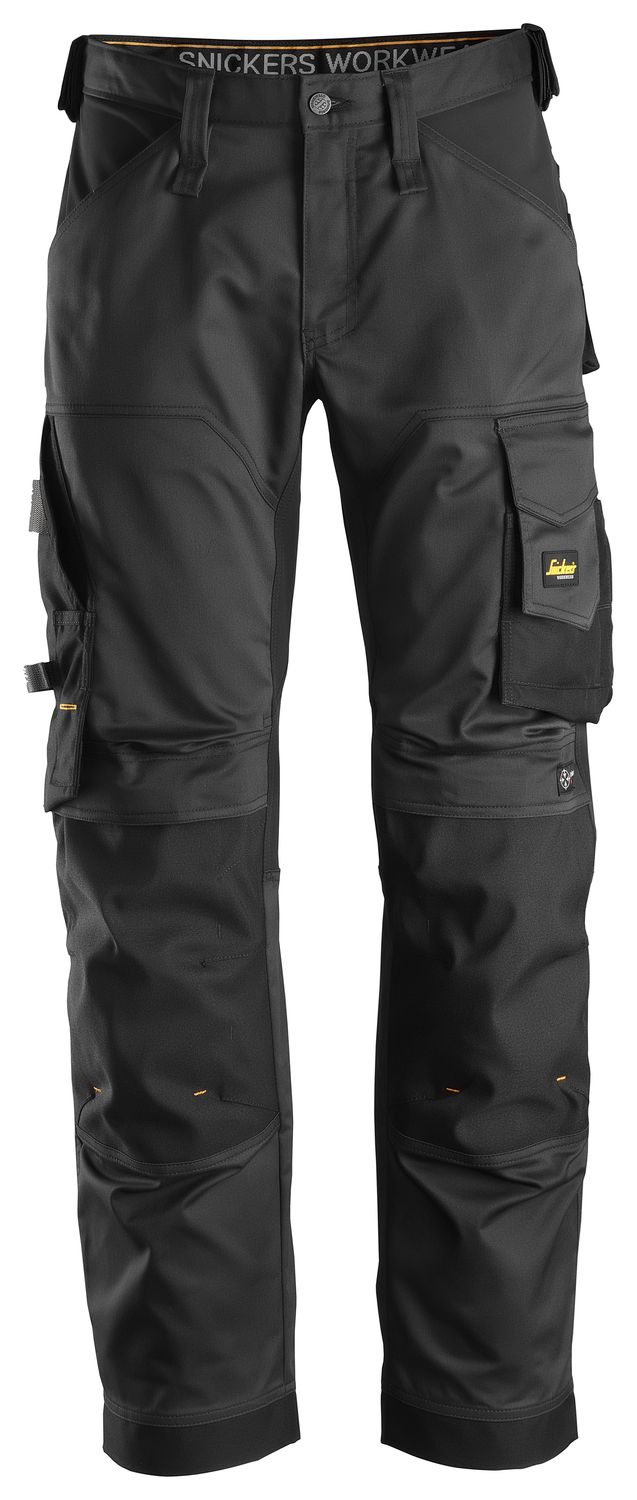 6351 AllroundWork, Arbeidsbukse stretch med løs passform, FARGE: 0404 - Black, STØRRELSE: STR: 044