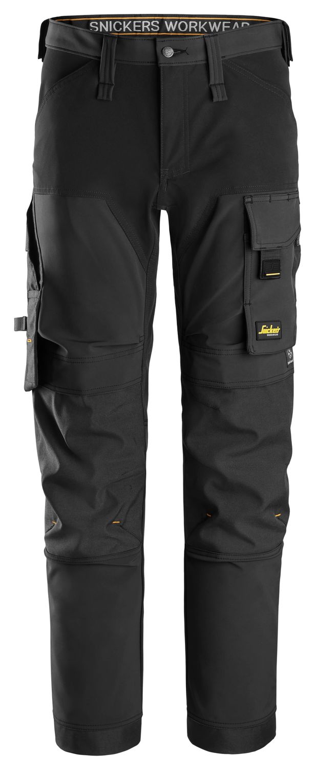 6375 AllroundWork, Arbeidsbukse med fireveis stretch, FARGE: 0404 - Black, STØRRELSE: STR: 44
