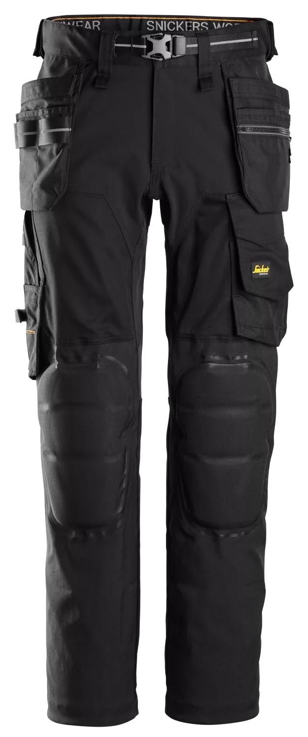 6590 AllroundWork, Arbeidsbukse med stretch, Capsulized™-kneputer og hylsterlommer, FARGE: 0404 - Black, STØRRELSE: STR: 46
