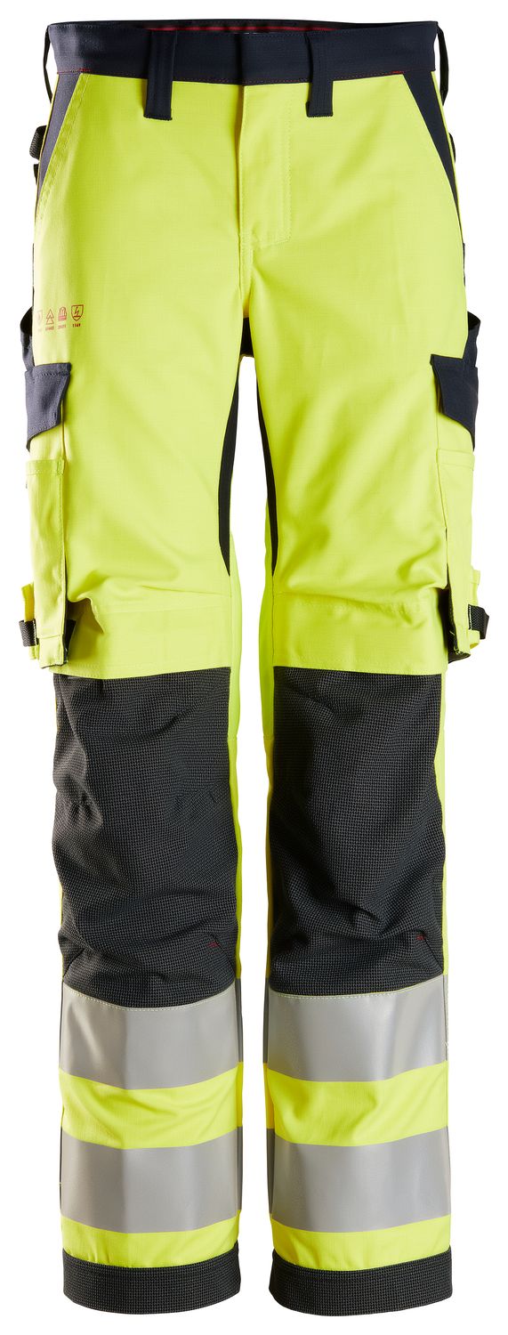 6760 ProtecWork, Flammehemmende Arbeidsbukse for dame, Klasse 2, FARGE: 6695 - High Visibility Yellow\Navy, STØRRELSE: STR: 17