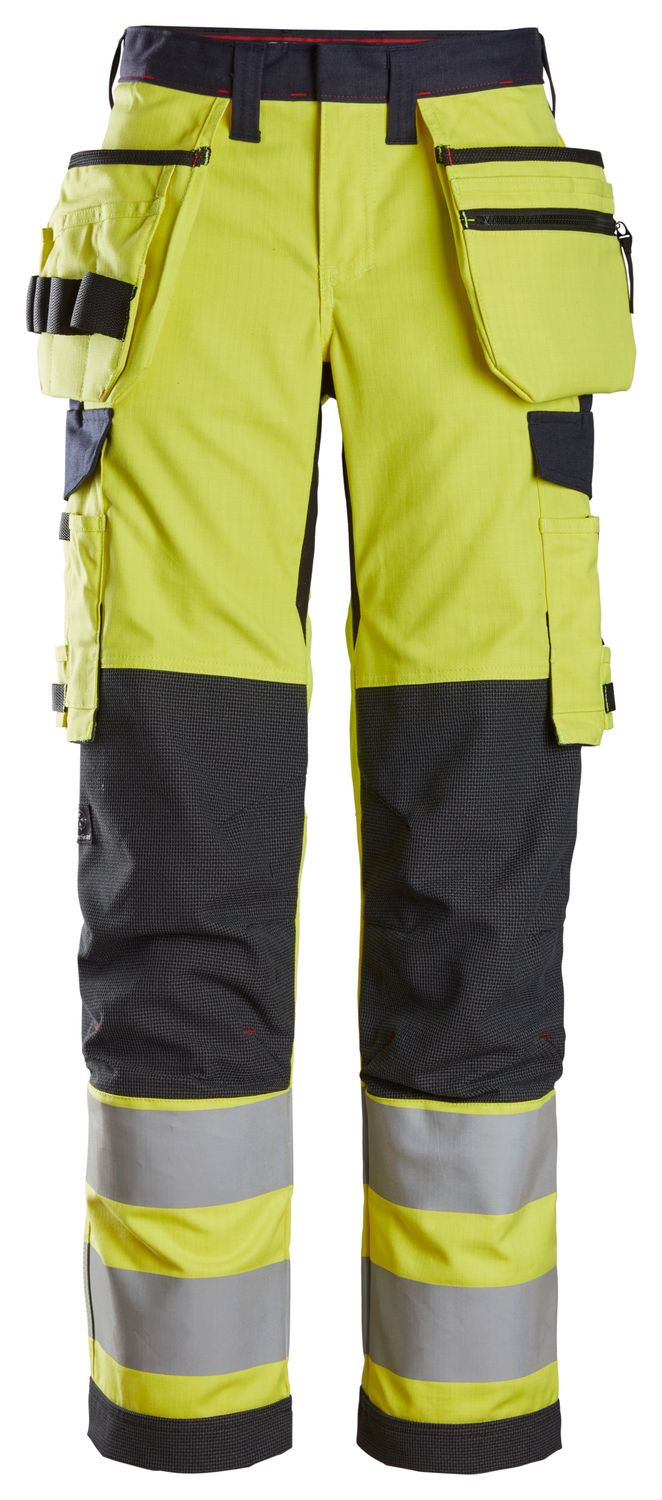 6797 ProtecWork, Arbeidsbukse med hylsterlommer for dame, Klasse 2, FARGE: 6695 - High Visibility Yellow\Navy, STØRRELSE: GUL/BLÅ KL2 17