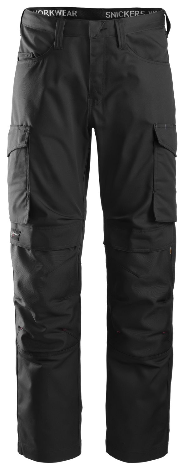 6801 Servicebukse+ med kneputelommer, FARGE: 0404 - Black, STØRRELSE: STR: 44