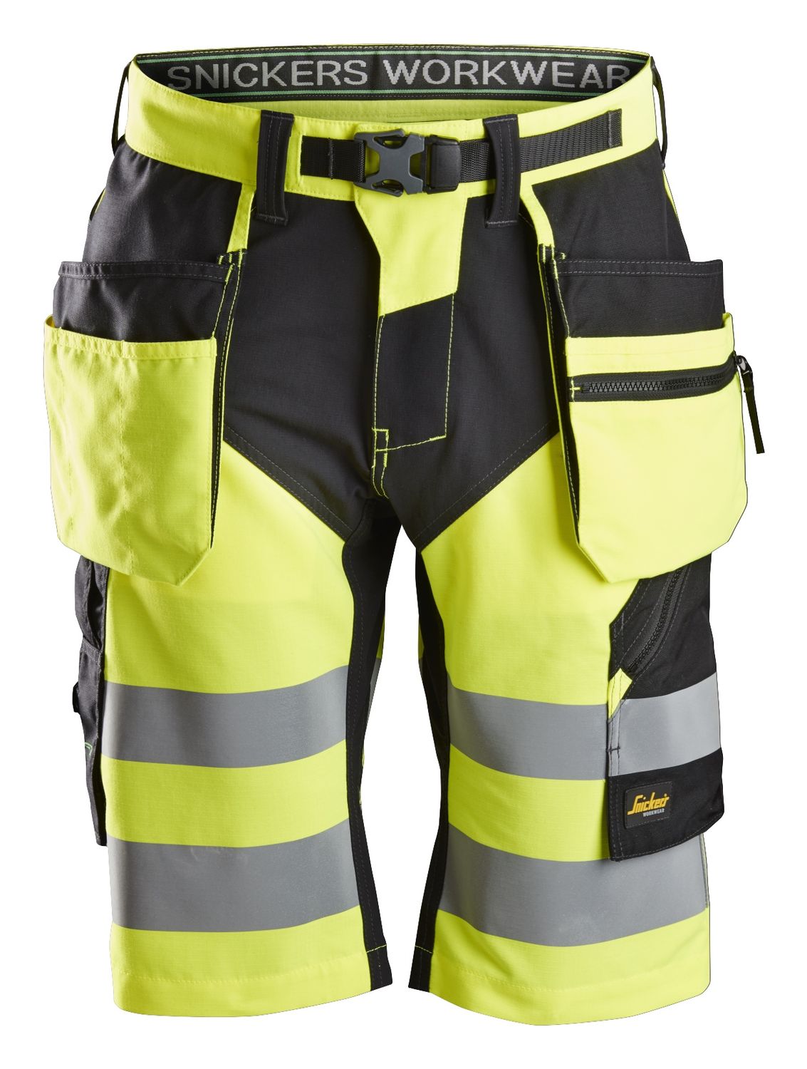 6933 High-Vis Shorts med hylsterlommer, Klasse 1, FARGE: 6604 - High Visibility Yellow\Black, STØRRELSE: STR: 44