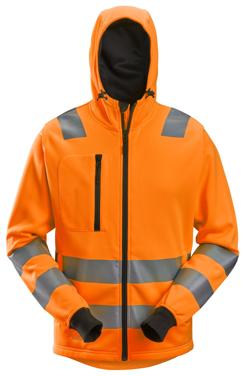 8039 AllroundWork, High-Vis Jakke med hette, Klasse 2/3, FARGE: 5500 - High Visibility Orange, STØRRELSE: STR: XS
