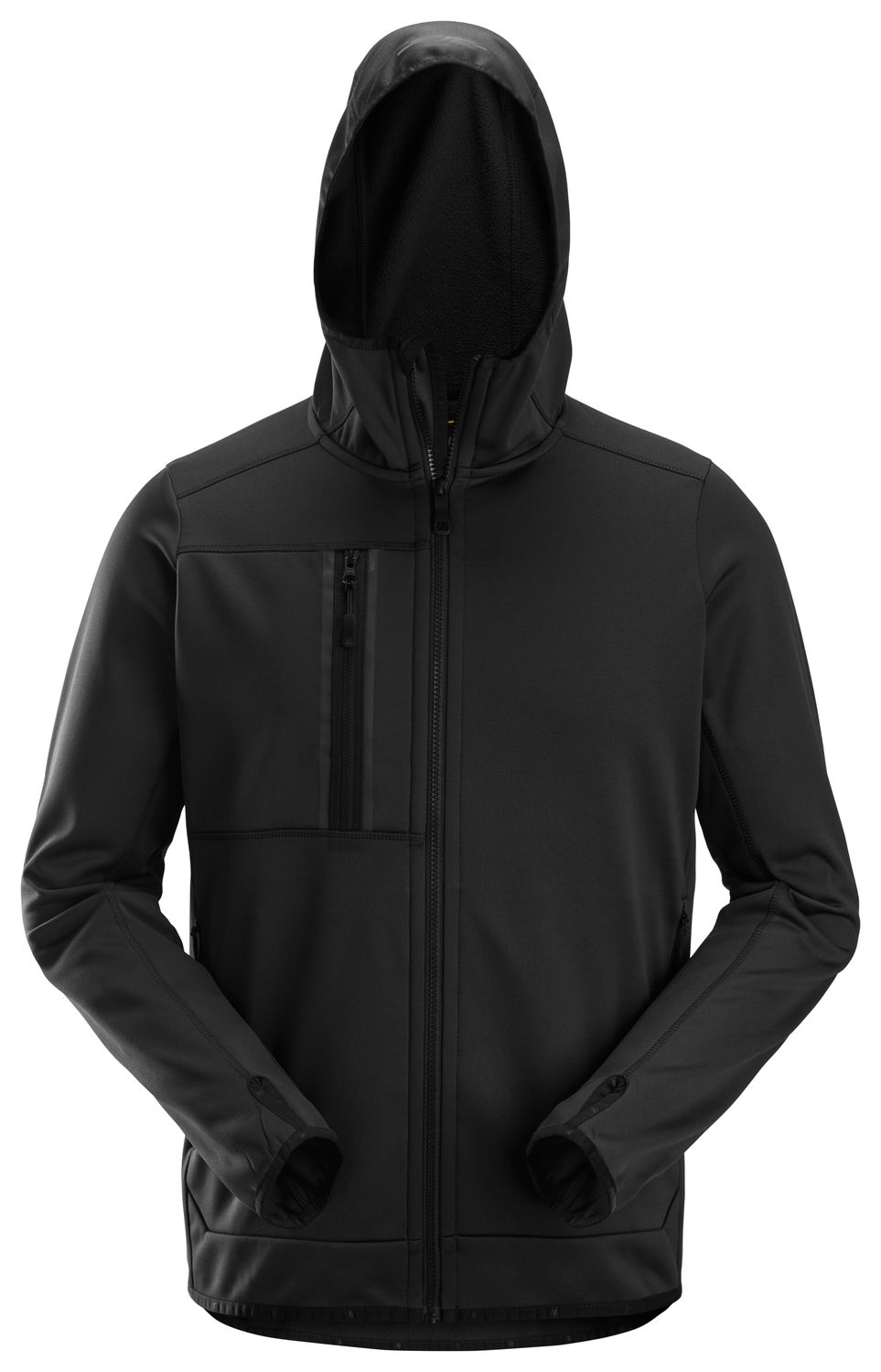 8058 AllroundWork, Fleecejakke med hette, FARGE: 0400 - Black, STØRRELSE: STR: XS