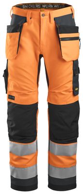 6230 High-Vis Arbeidsbukse+ med hylsterlommer, Klasse 2