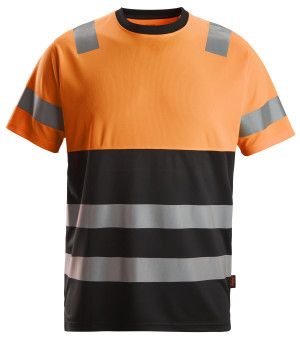 High-Vis T-skjorte, Klasse 1, FARGE: 0455 -  Black\High Visibility Orange, STØRRELSE: STR: XS