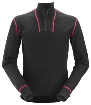 ProtecWork, Flammehemmende Ulltrøye med kort glidelås, FARGE: 0400 - Black, STØRRELSE: STR: XS