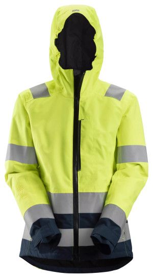 High-Vis Vanntett Skalljakke for dame, Klasse 2/3, FARGE: 6695 - High Visibility Yellow\Navy, STØRRELSE: STR: XS