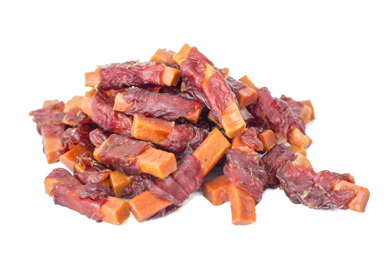 Лакомство для собак "Грин Кьюзин" GREEN QZIN ЧУТЬЕ (Сушеное утиное мясо на ломтике моркови) 750гр