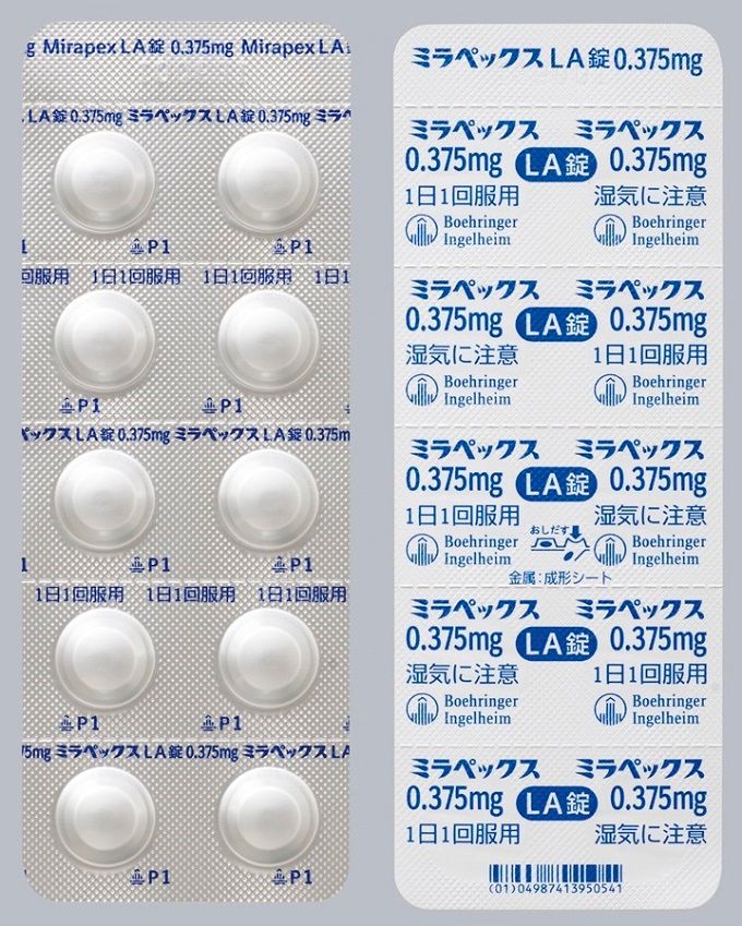 Mirapex-LA Tablets 0.375mg 100tab.