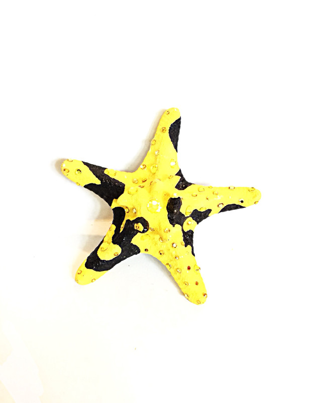 Yellow and Black Starfish Ring