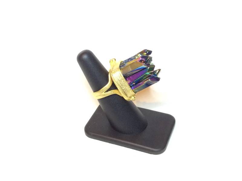 Aura Crystals Rainbow Quartz Ring