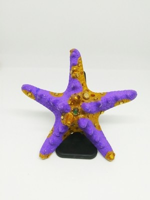 Purple and Gold Starfish Ring (Large)