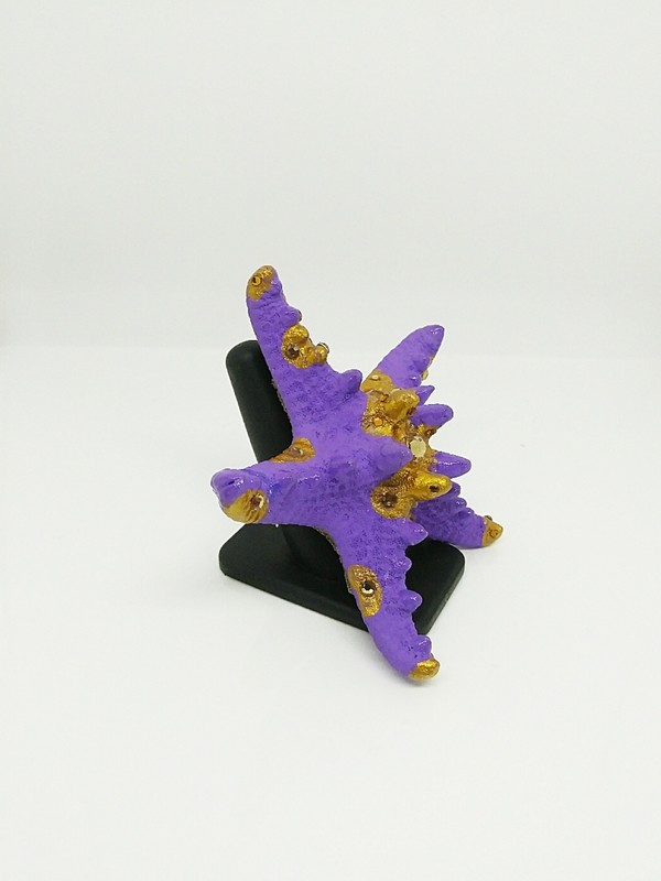 Purple and Gold Starfish Ring (Large)