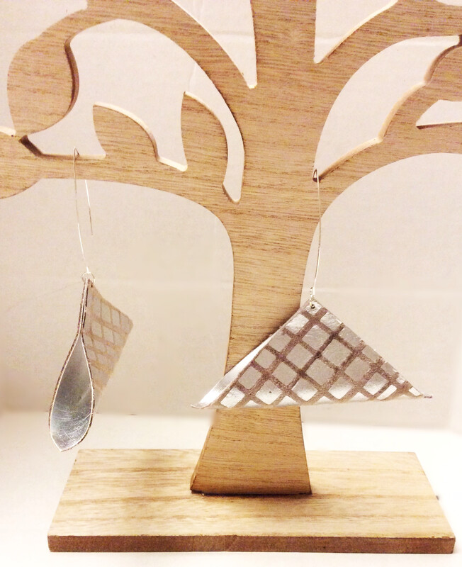 Triangle Fold Silver Earrings