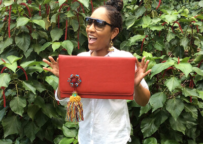 Red Oversized Clutch