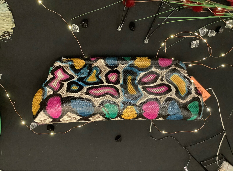 Inspired Vintage Clutch: Multi Python Boss (Small)