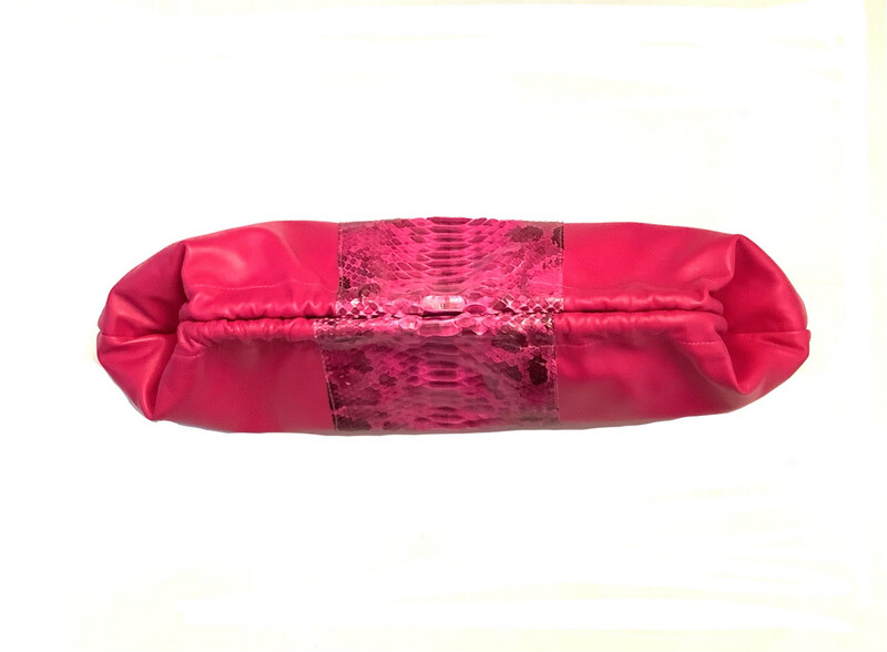 Inspired Vintage Clutch: Delores Pink Passion Python Boss (Long)