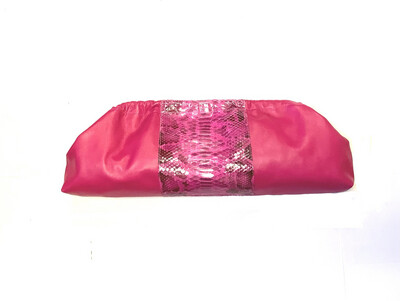 Inspired Vintage Clutch: Delores Pink Passion Python Boss (Long)