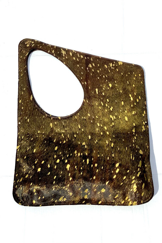 Try-Angle Dusted Gold Black and Browns (DGBAB) w/hair Cowhide .