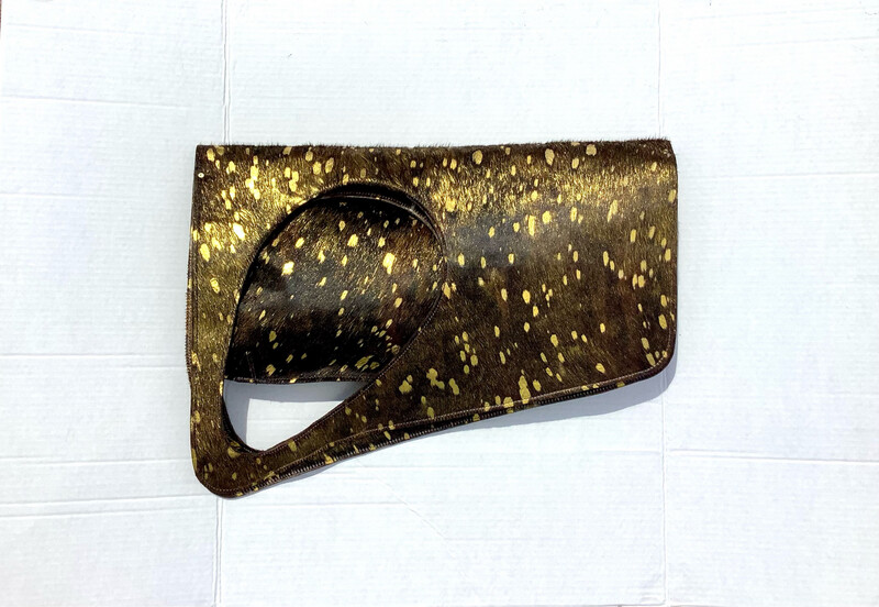 Try-Angle Dusted Gold Black and Browns (DGBAB) w/hair Cowhide .