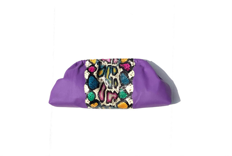 Inspired Vintage Clutch: Lisa Python and Purple Leather Glamour (small)