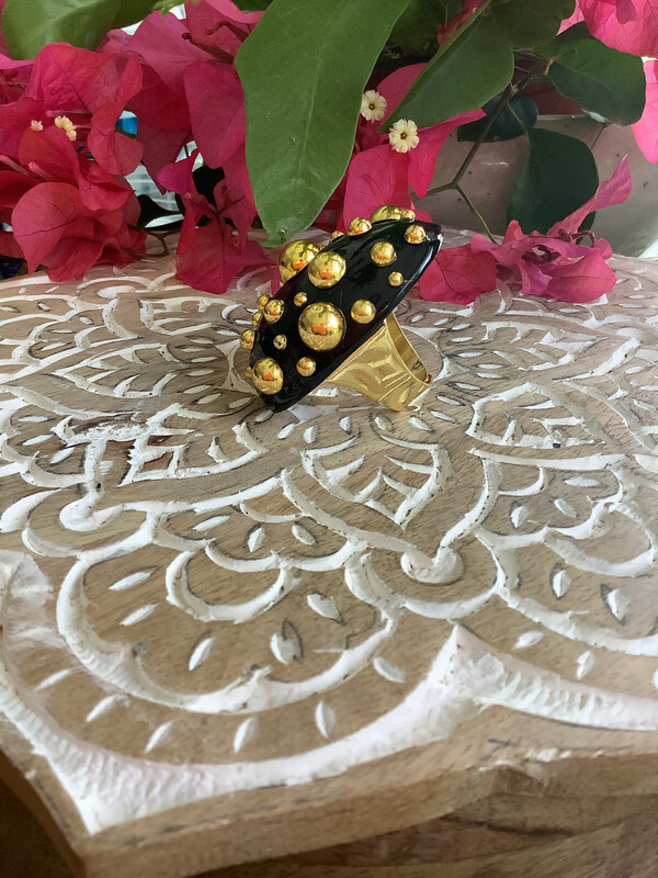  Gold Stud Ring -Adjustable