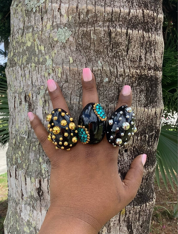  Silver Stud Ring -Adjustable