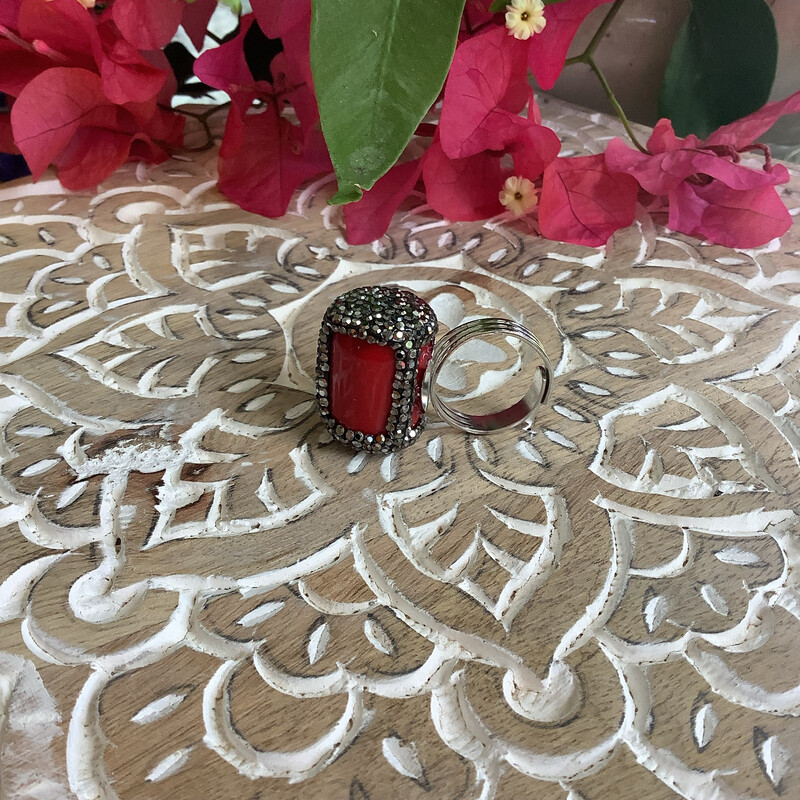 Red Coral w/Rhinestones (small)
