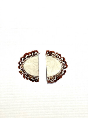  D Earrings Leather and Feather - Medium 