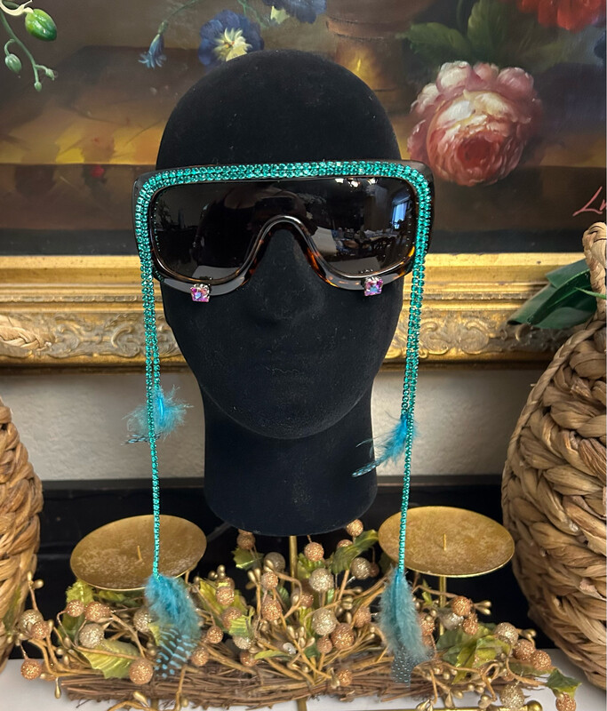Turquoise Masquerade Sunglasses