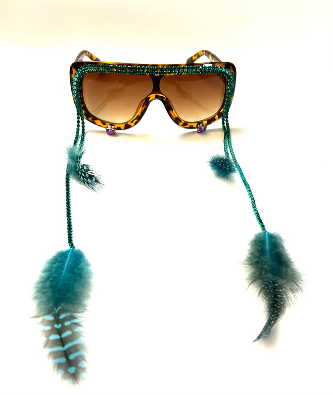 Turquoise Masquerade Sunglasses