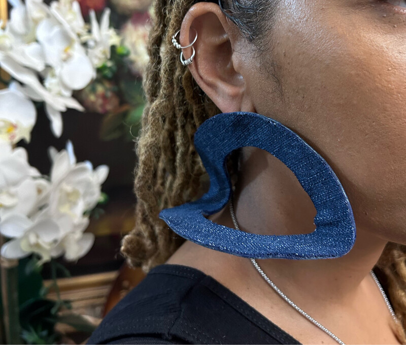 Option “O” Dark Jeans Earrings Large